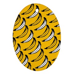 Fruit Bananas Yellow Orange White Oval Ornament (two Sides)