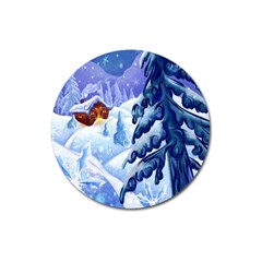 Christmas Wooden Snow Magnet 3  (round) by Alisyart