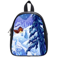 Christmas Wooden Snow School Bag (small)