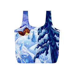 Christmas Wooden Snow Full Print Recycle Bags (s) 