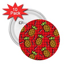 Fruit Pineapple Red Yellow Green 2 25  Buttons (10 Pack) 