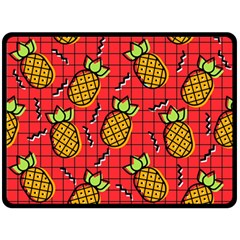 Fruit Pineapple Red Yellow Green Fleece Blanket (large)  by Alisyart