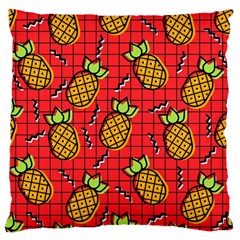 Fruit Pineapple Red Yellow Green Large Flano Cushion Case (one Side)