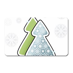 Tree Spruce Xmasts Cool Snow Magnet (Rectangular)