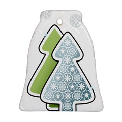 Tree Spruce Xmasts Cool Snow Bell Ornament (two Sides) by Alisyart