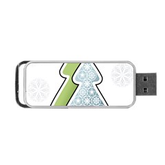 Tree Spruce Xmasts Cool Snow Portable Usb Flash (one Side)