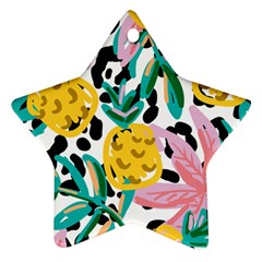 Fruit Pattern Pineapple Leaf Star Ornament (two Sides) by Alisyart