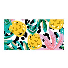 Fruit Pattern Pineapple Leaf Satin Wrap