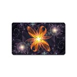 Beautiful Orange Star Lily Fractal Flower at Night Magnet (Name Card) Front