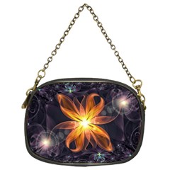 Beautiful Orange Star Lily Fractal Flower At Night Chain Purses (two Sides)  by jayaprime