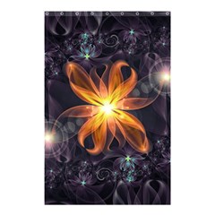 Beautiful Orange Star Lily Fractal Flower At Night Shower Curtain 48  X 72  (small)  by jayaprime