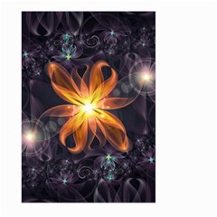 Beautiful Orange Star Lily Fractal Flower At Night Large Garden Flag (two Sides) by jayaprime