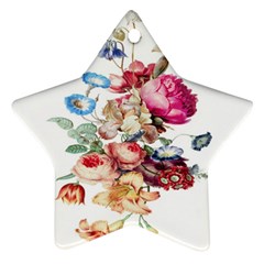 Fleur Vintage Floral Painting Ornament (star) by Celenk