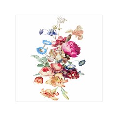 Fleur Vintage Floral Painting Small Satin Scarf (square)