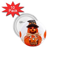 Funny Halloween Pumpkins 1 75  Buttons (10 Pack)