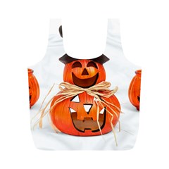 Funny Halloween Pumpkins Full Print Recycle Bags (m)  by gothicandhalloweenstore