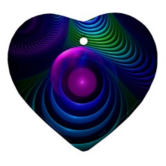 Beautiful Rainbow Marble Fractals in Hyperspace Ornament (Heart)