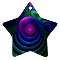 Beautiful Rainbow Marble Fractals In Hyperspace Ornament (star) by jayaprime