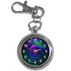 Beautiful Rainbow Marble Fractals in Hyperspace Key Chain Watches