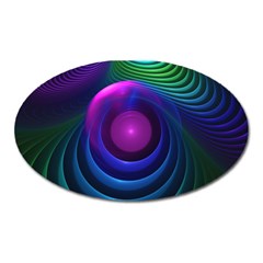 Beautiful Rainbow Marble Fractals in Hyperspace Oval Magnet