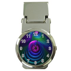 Beautiful Rainbow Marble Fractals In Hyperspace Money Clip Watches by jayaprime