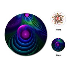 Beautiful Rainbow Marble Fractals In Hyperspace Playing Cards (round)  by jayaprime