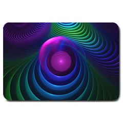 Beautiful Rainbow Marble Fractals in Hyperspace Large Doormat 