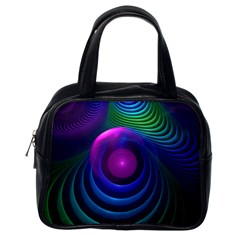 Beautiful Rainbow Marble Fractals in Hyperspace Classic Handbags (One Side)