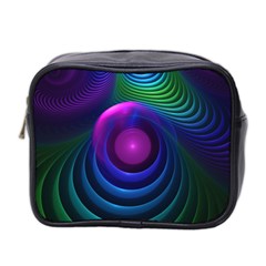 Beautiful Rainbow Marble Fractals in Hyperspace Mini Toiletries Bag 2-Side