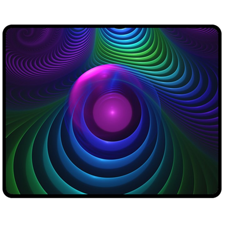 Beautiful Rainbow Marble Fractals in Hyperspace Fleece Blanket (Medium) 