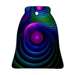 Beautiful Rainbow Marble Fractals In Hyperspace Bell Ornament (two Sides) by jayaprime