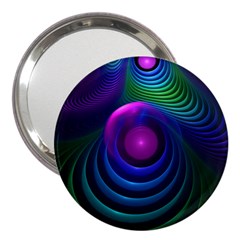 Beautiful Rainbow Marble Fractals in Hyperspace 3  Handbag Mirrors