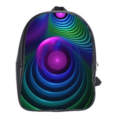 Beautiful Rainbow Marble Fractals In Hyperspace School Bag (xl) by jayaprime