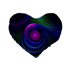 Beautiful Rainbow Marble Fractals In Hyperspace Standard 16  Premium Heart Shape Cushions by jayaprime