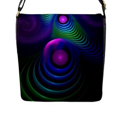 Beautiful Rainbow Marble Fractals in Hyperspace Flap Messenger Bag (L) 