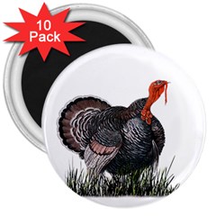 Thanksgiving Turkey 3  Magnets (10 Pack)  by Valentinaart