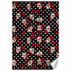 Skulls And Roses Canvas 12  X 18   by Valentinaart