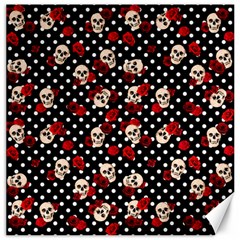 Skulls And Roses Canvas 16  X 16   by Valentinaart