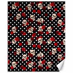 Skulls And Roses Canvas 16  X 20   by Valentinaart
