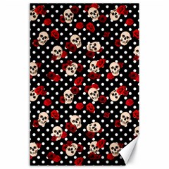 Skulls And Roses Canvas 24  X 36  by Valentinaart