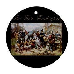 The First Thanksgiving Round Ornament (two Sides) by Valentinaart