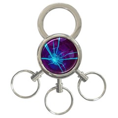 Beautiful Bioluminescent Sea Anemone Fractalflower 3-ring Key Chains by jayaprime