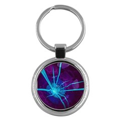 Beautiful Bioluminescent Sea Anemone Fractalflower Key Chains (round)  by jayaprime