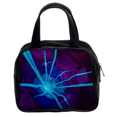 Beautiful Bioluminescent Sea Anemone Fractalflower Classic Handbags (2 Sides) by jayaprime