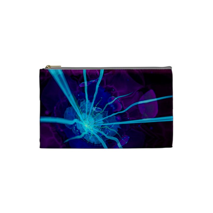 Beautiful Bioluminescent Sea Anemone Fractalflower Cosmetic Bag (Small) 