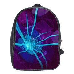Beautiful Bioluminescent Sea Anemone Fractalflower School Bag (large) by jayaprime