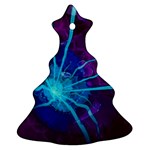 Beautiful Bioluminescent Sea Anemone Fractalflower Christmas Tree Ornament (Two Sides) Front