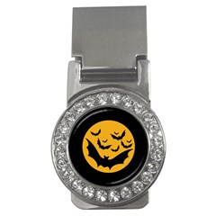 Bats Moon Night Halloween Black Money Clips (cz) 