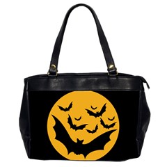 Bats Moon Night Halloween Black Office Handbags (2 Sides) 