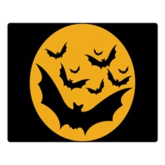 Bats Moon Night Halloween Black Double Sided Flano Blanket (large) 